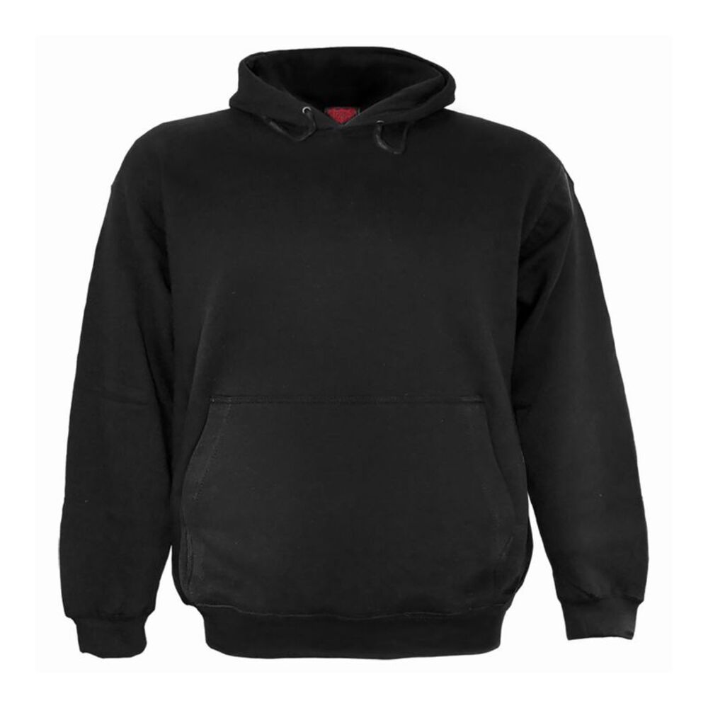 Spiral Unisex Adult Plain Pull Over Hoodie / Black